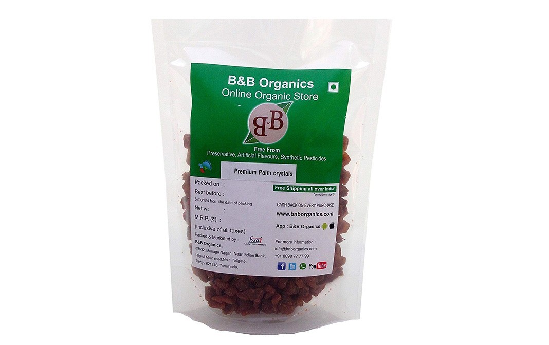 B&B Organics Premium Palm Crystals    Pack  1 kilogram